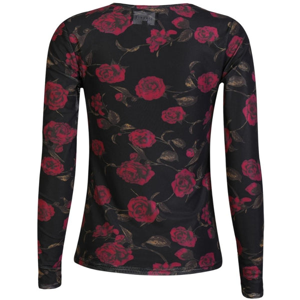Liberté LIBERTÉ dam blus MESH Blouse BLACK PINK ROSE