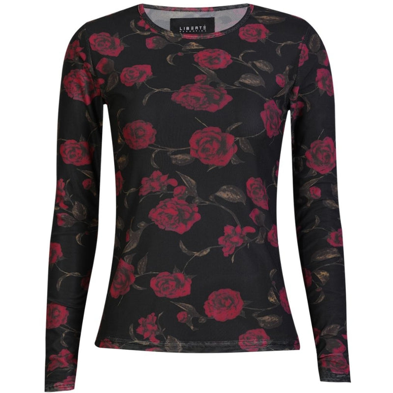 Liberté LIBERTÉ dam blus MESH Blouse BLACK PINK ROSE