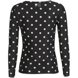 Liberté LIBERTÉ dam blus MESH Blouse BLACK WHITE BIG DOT