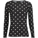 Liberté LIBERTÉ dam blus MESH Blouse BLACK WHITE BIG DOT