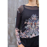 Liberté LIBERTÉ dam blus MESH Blouse Black Paisley