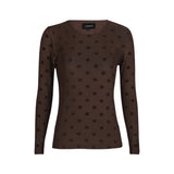 Liberté LIBERTÉ dam blus MESH Blouse DARK BROWN BIG FLOCK DOT
