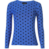 Liberté LIBERTÉ dam blus MESH Blouse ELECTRIC BLUE BLACK FLOCK HEART