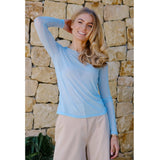 Liberté LIBERTÉ dam blus MESH Blouse LIGHT BLUE SMALL FLOCK DOT