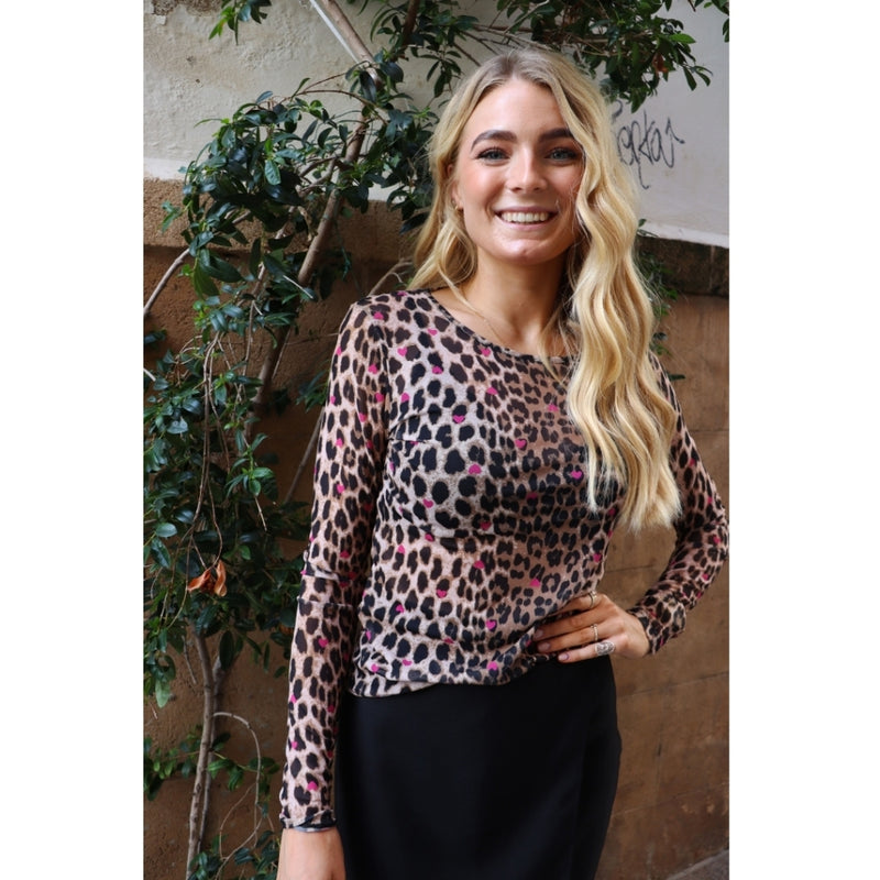 Liberté LIBERTÉ dam blus MESH Blouse LUX LEO RASBERRY HEART