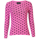 Liberté LIBERTÉ dam blus MESH Blouse PINK BLACK FLOCK HEART