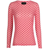 Liberté LIBERTÉ dam blus MESH Blouse PINK RED FLOCK HEART