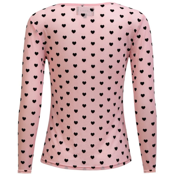 Liberté LIBERTÉ dam blus MESH Blouse ROSE BLACK FLOCK HEART