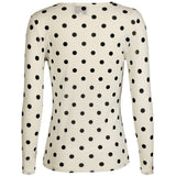 Liberté LIBERTÉ dam blus MESH Blouse WHITE BLACK BIG DOT
