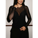 Liberté LIBERTÉ dam blus MESH Blouse BLACK BLACK DIAMOND DOT