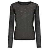 Liberté LIBERTÉ dam blus MESH Blouse BLACK BOW DIAMOND DOT