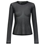 Liberté LIBERTÉ dam blus MESH Blouse BLACK GOLD DOT