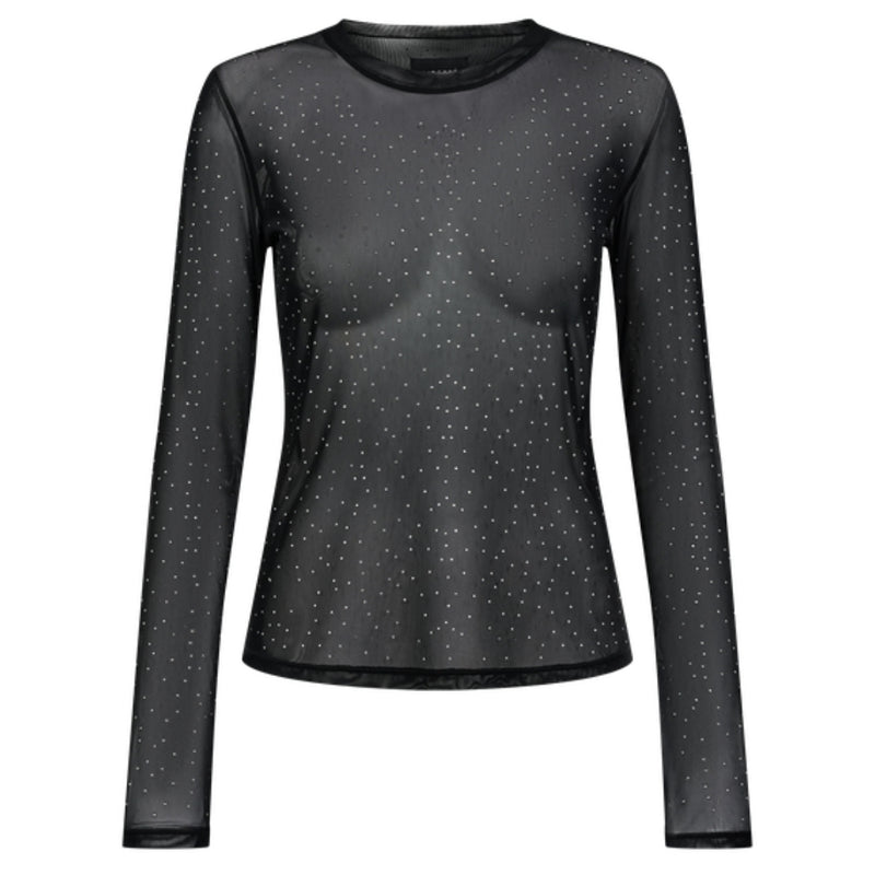 Liberté LIBERTÉ dam blus MESH Blouse BLACK GOLD DOT