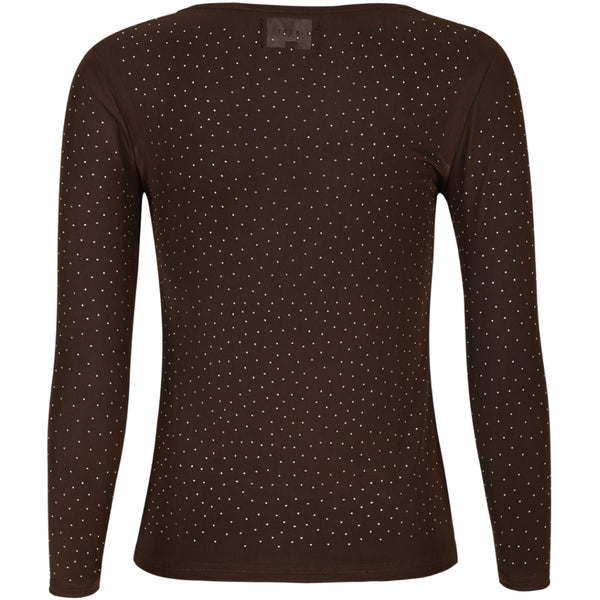 Liberté LIBERTÉ dam blus MESH Blouse DARK BROWN DIAMOND DOT