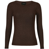Liberté LIBERTÉ dam blus MESH Blouse DARK BROWN DIAMOND DOT