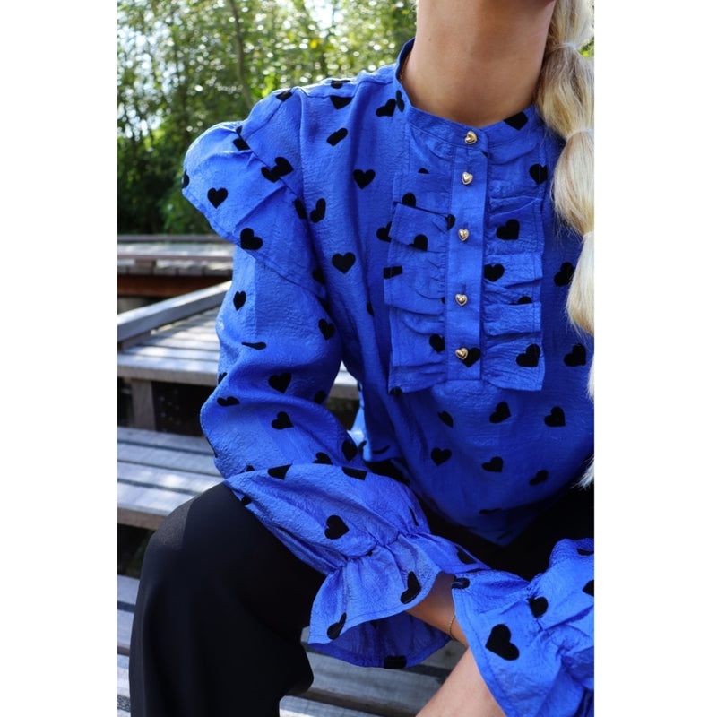 Liberté LIBERTÉ dam blus TIA Blouse Cobolt Blue Black Heart