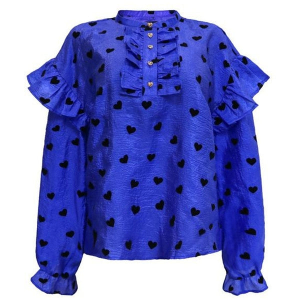 Liberté LIBERTÉ dam blus TIA Blouse Cobolt Blue Black Heart