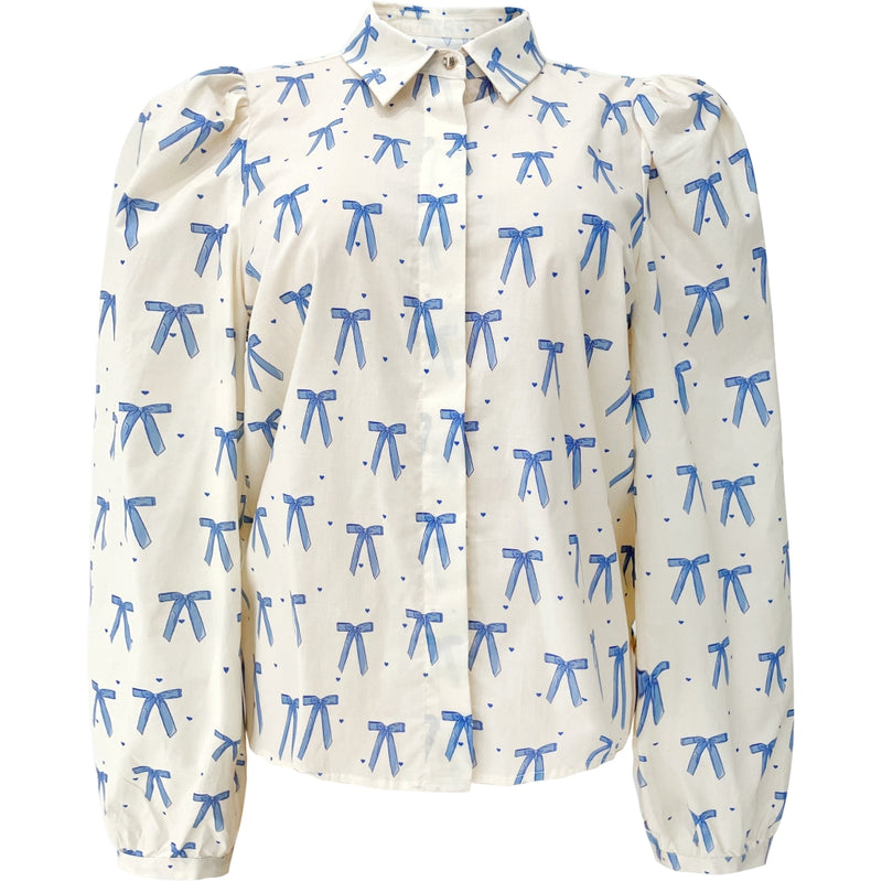 Liberté LIBERTE dam bluse FLORA Blouse CREME BLUE BOW HEARTS