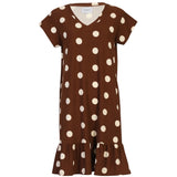 Liberté LIBERTÉ dam klänning ALMA Dress BROWN CREME DOT