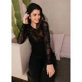Liberté LIBERTÈ dam nät LS Blouse Black Paisley
