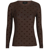 Liberté LIBERTÈ dam nät LS Blouse DARK BROWN BIG DOT