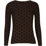 Liberté LIBERTÈ dam nät LS Blouse DARK BROWN HEART