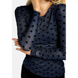 Liberté LIBERTÈ dam nät LS Blouse NAVY HEART