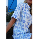 Liberté LIBERTÉ dam skjorta MIE Shirt CREME BLUE MUSSEL