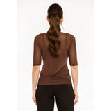 Liberté LIBERTÉ dam t-shirt MESH T-shirt Dark Brown