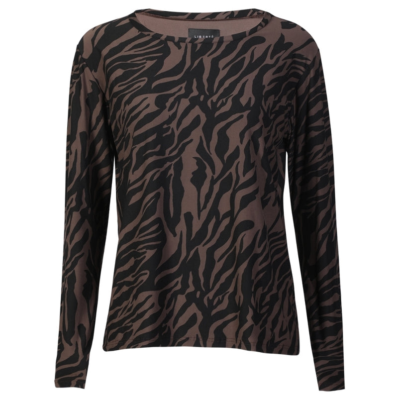 Liberté LIBERTE dam top ALMA Blouse DARK BROWN ZEBRA