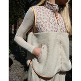Liberté LIBERTÉ dam väst TEDDY 22173 Vest Creme Pale Lux Leo Neon Orange