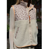 Liberté LIBERTÉ dam väst TEDDY 22173 Vest Creme Pale Lux Leo Neon Orange