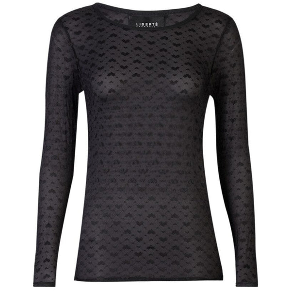 Liberté Liberté dam blus 21345 Blouse BLACK SMALL BIG HEARTS