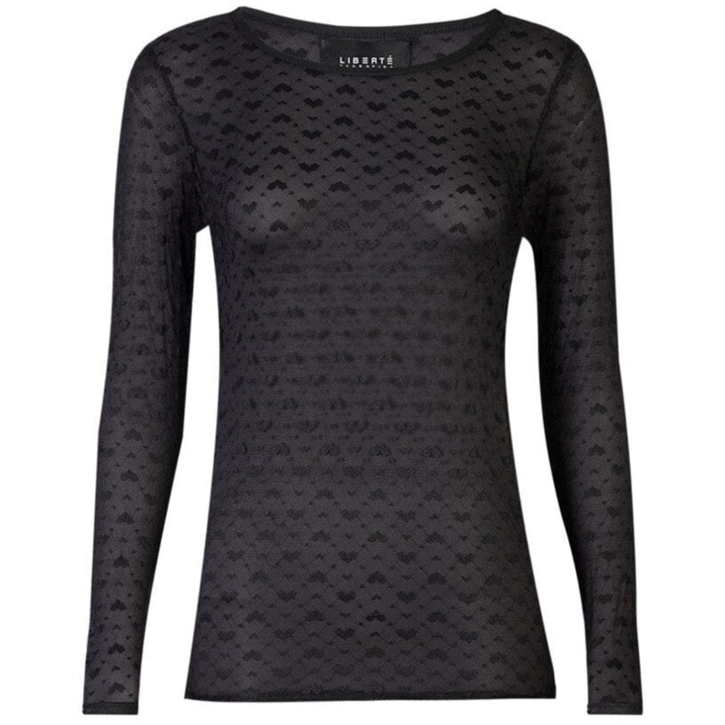 Liberté Liberté dam blus 21345 Blouse BLACK SMALL BIG HEARTS