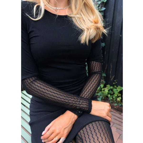 Liberté Liberté dam blus 21345 Blouse BLACK WAVY LINES