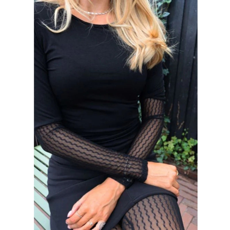Liberté Liberté dam blus 21345 Blouse BLACK WAVY LINES