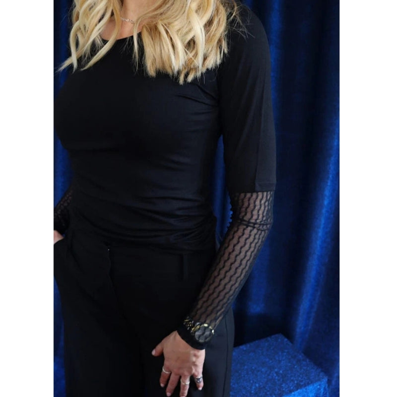 Liberté Liberté dam blus ISA Blouse BLACK WAVY LINES