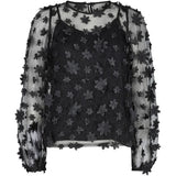 Liberté Liberté dam blus LAMILLA Restudsalg Black glitter flower