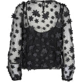 Liberté Liberté dam blus LAMILLA Restudsalg Black glitter flower