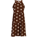 Liberté Liberte dam klänning ALMA Dress BROWN CREME DOT