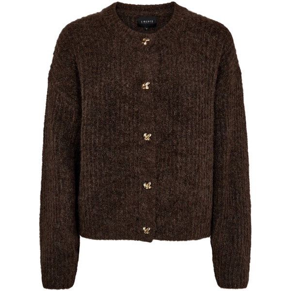Liberté Liberte dam kofta FRO O-NECK Cardigan Chocolate