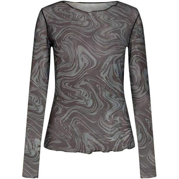 Liberté Liberte dam långärmad mesh top 4086 Top Grey twist