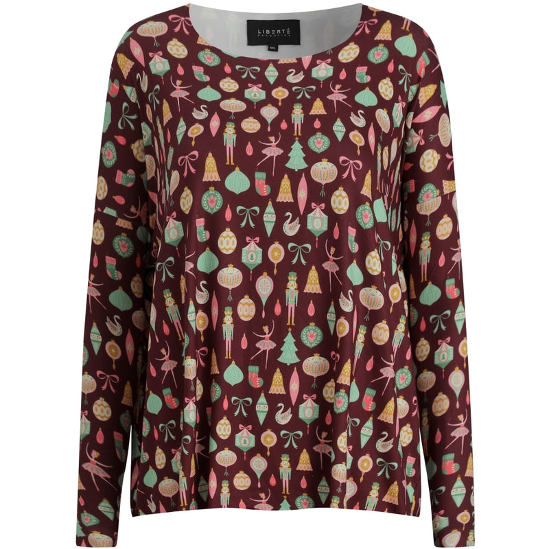 Liberté Liberté dam top ALMA - 9504 T-shirt long sleeves BALLERINA BORDEAUX