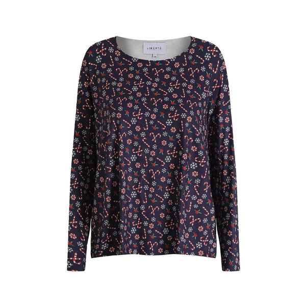 Liberté Liberté dam top ALMA - 9504 T-shirt long sleeves CANDYCANE NAVY