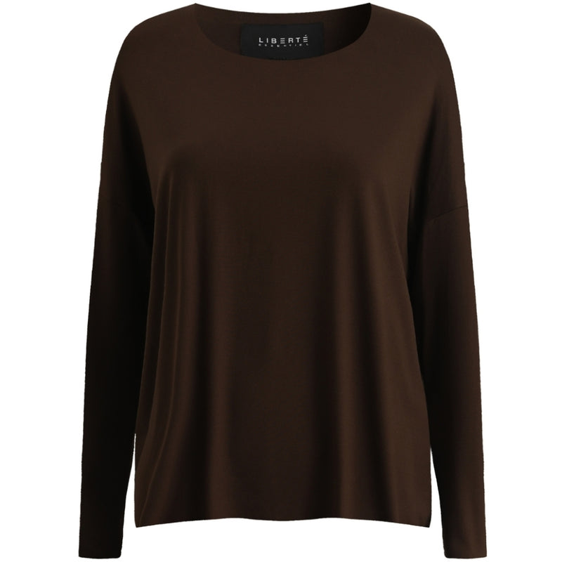 Liberté Liberté dam top ALMA - 9504 T-shirt long sleeves Mocca