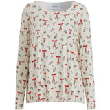 Liberté Liberté dam top ALMA - 9504 T-shirt long sleeves RED BOW CREME