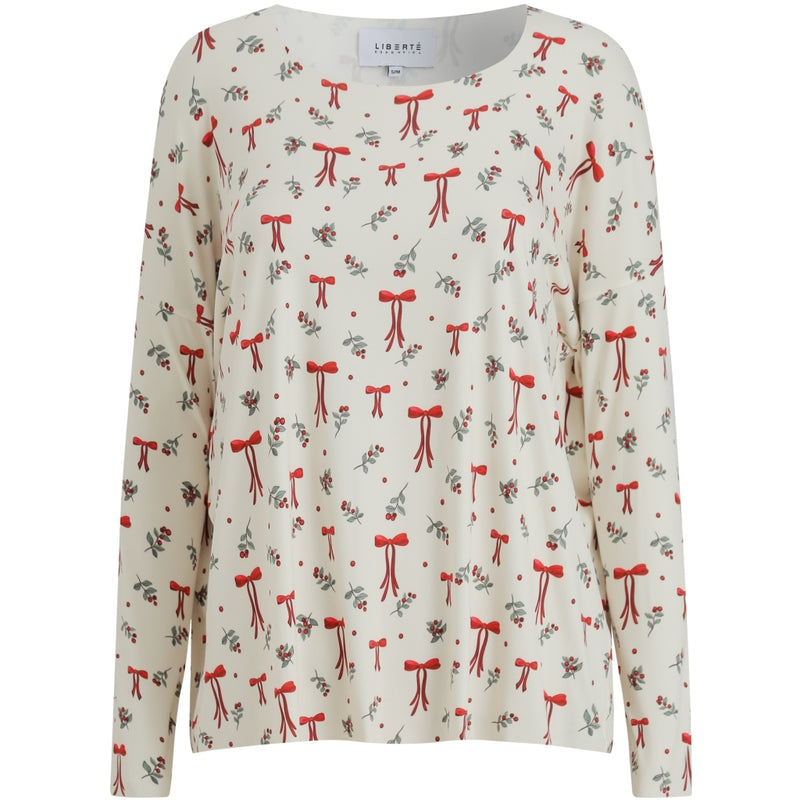 Liberté Liberté dam top ALMA - 9504 T-shirt long sleeves RED BOW CREME