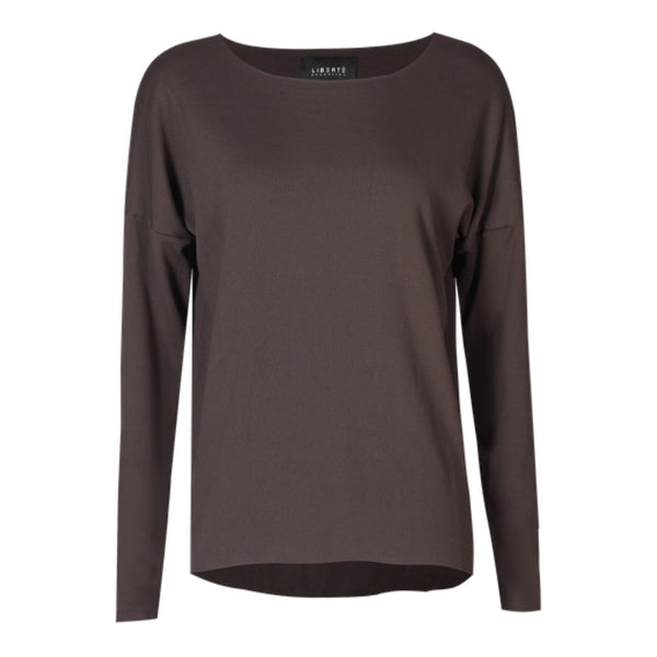 Liberté Liberté dam top ALMA FLEECE 9354 Blouse DARK CHOCOLATE