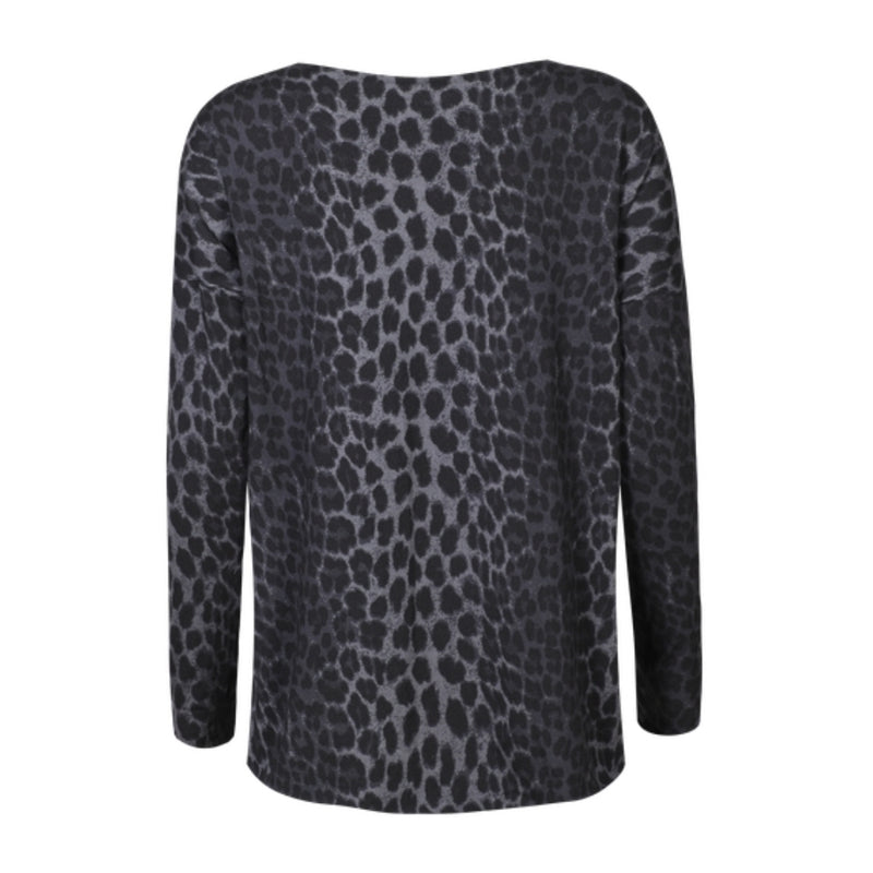 Liberté Liberté dam top ALMA FLEECE 9354 Blouse DARK GREY LEO