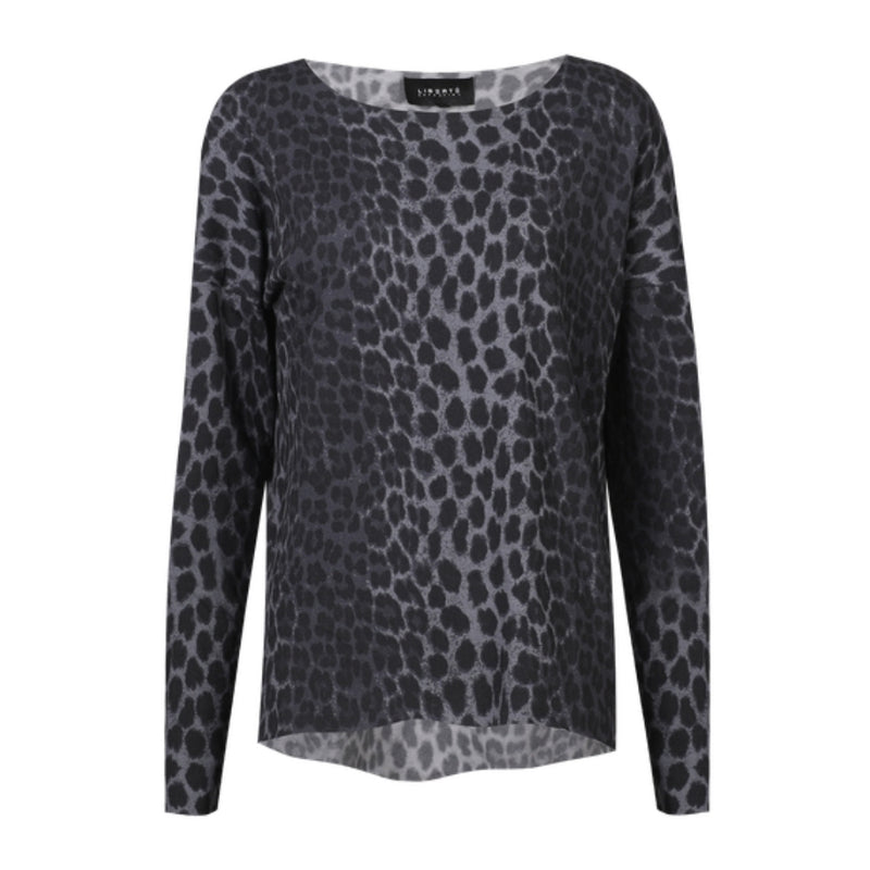 Liberté Liberté dam top ALMA FLEECE 9354 Blouse DARK GREY LEO